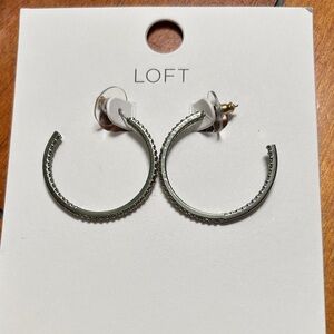 LOFT Shimmering Silver Hoop Earrings